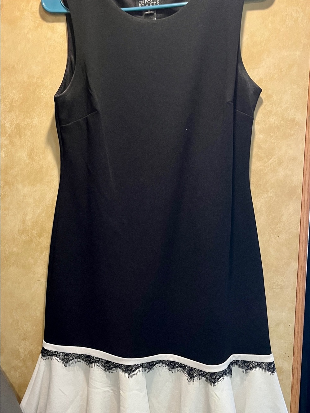 Enfocus Studio Black and White Sleeveless Fit-and-Flare Dress